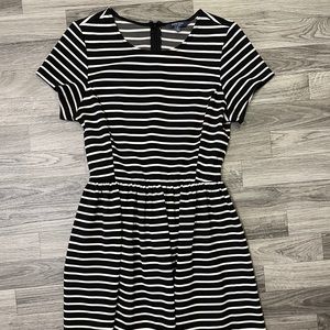 Women’s black and white striped dress